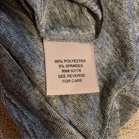 Philosophy metallic sleeveless tunic top silver & grey marled V-neck long flowy - Picture 10 of 13